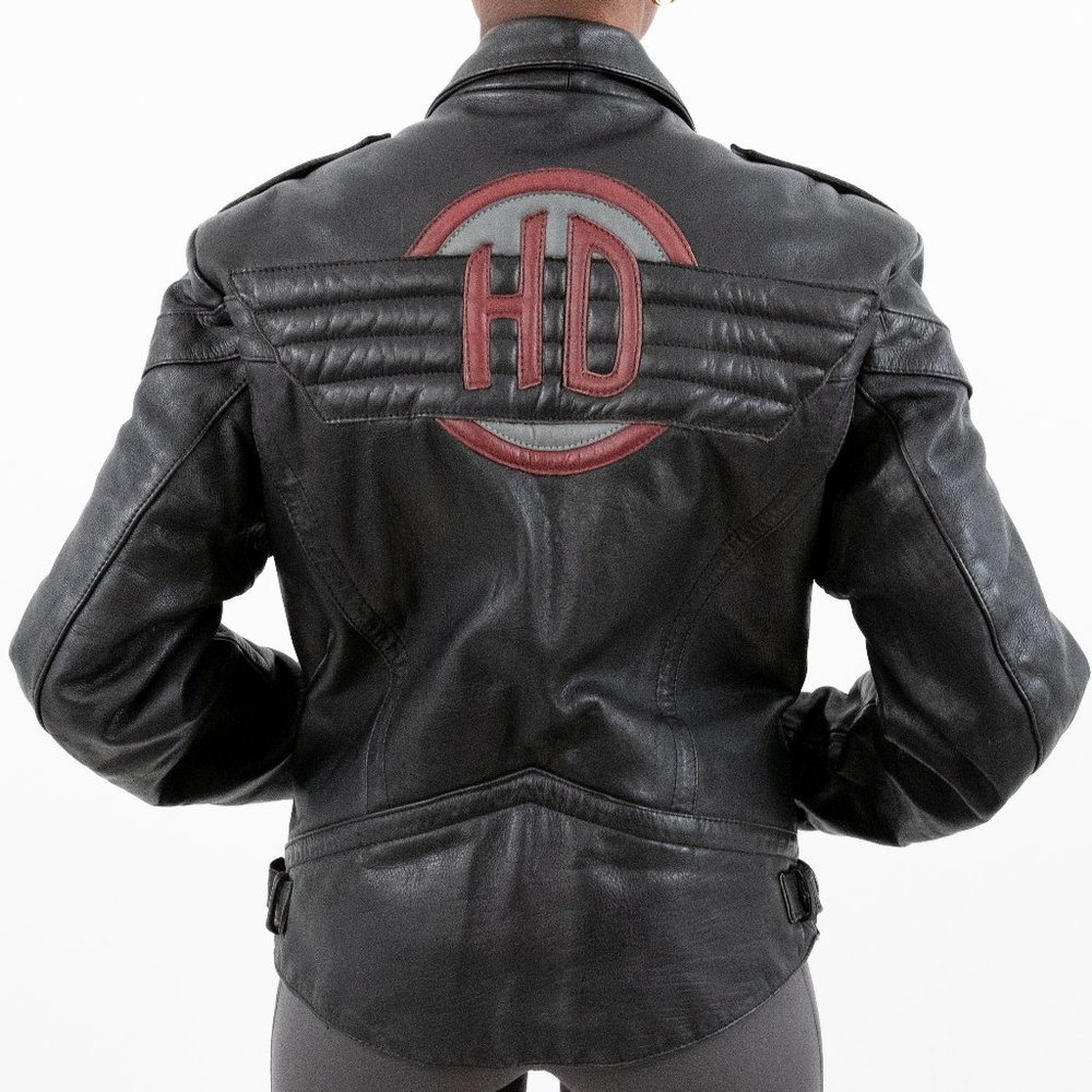 Vintage Harley Davidson Leather Biker Jacket Black